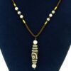2 Eyes Dzi Bead with Rose Quartz Necklace2