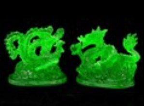 Pair of Green Feng Shui Dragon and Phoenix