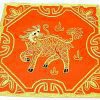 10Crt Gold Thread Silk Embroidered Kei Loon Red Mat1