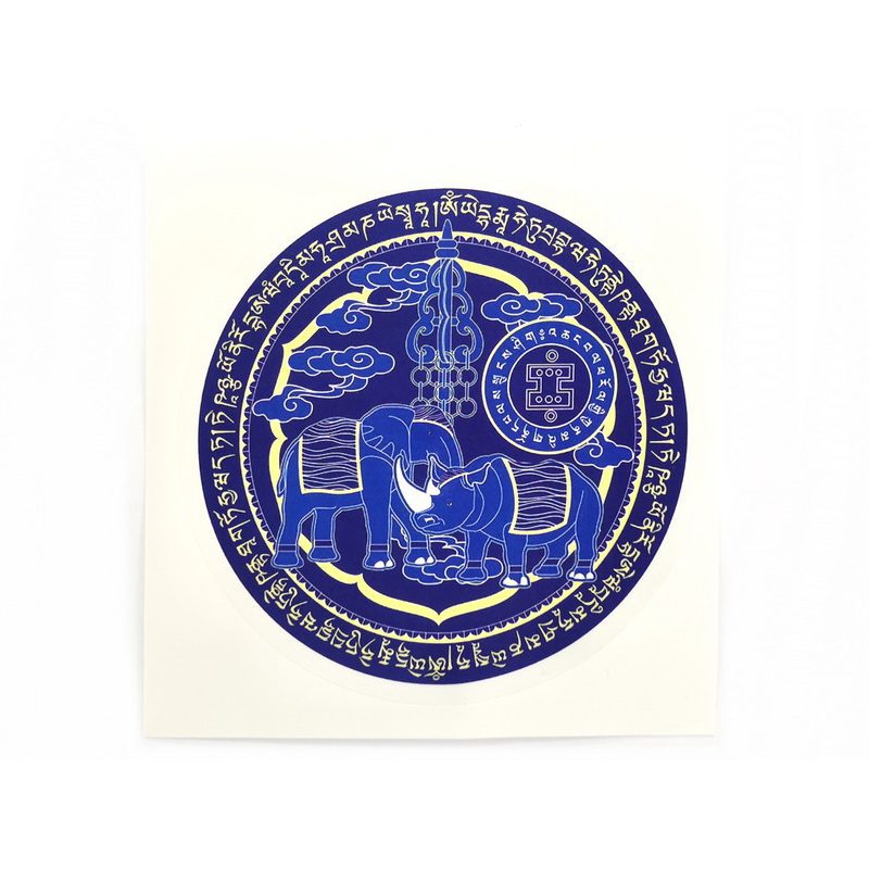 Blue Elephant and Rhino Car Stickers (2 Pieces)