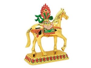 Tibetan Brass Windhorse for Victory and Success Luck
