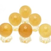 Six Smooth Citrine Crystal Balls