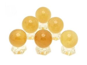Six Smooth Citrine Crystal Balls
