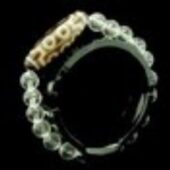 10 Eyed Dzi with Faceted 8mm Clear Quartz Bracelet