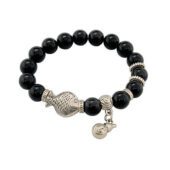 10mm Obsidian Crystal Bracelet with Wu Lou Charm1