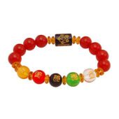 10mm Red Agate 5 Elements Balancing Bracelet