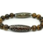 21 Eye & Dragon Eye Dzi Beads with Tiger Eye Bracelet