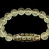 21 Eyes Dzi Bead with 10mm Smooth Clear Quartz Bracelet