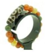 3 Eyed Dzi with 10mm Fuk Luk Sau Jade Bracelet