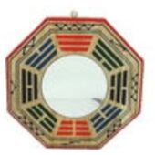 4 Inch Peach Wood Concave Early Heaven Bagua Mirror