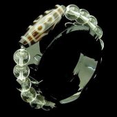 7 Eyes Dzi Bead with 10mm Clear Quartz Bracelet1