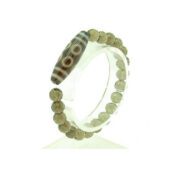 8 Eyed Dzi with 8mm Faceted Smoky Quartz Bracelet1