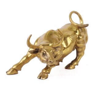 8 Inch Brass Wall Street Bull1