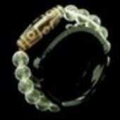 9 Eye Dzi with Faceted 10mm Clear Quartz Bracelet