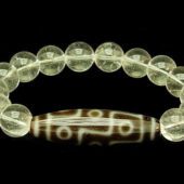 9 Eyes Dzi Bead with 10mm Clear Quartz Bracelet1