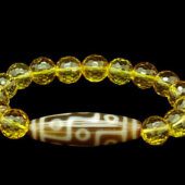 9 Eyes Dzi Bead with 10mm Faceted Citrine Bracelet1