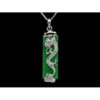 925 Silver Dragon with Rectangular Jade Pendant Necklace1