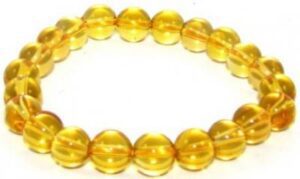 Amber 10mm Round Bracelet for Success Luck