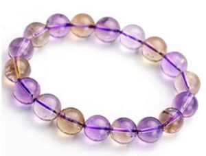 Ametrine Crystal 8mm Round Beads Bracelet