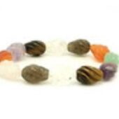 Assorted Crystals Twister Shell Chakra Bracelet,jpg