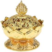 Auspicious Golden Lotus Incense Burner