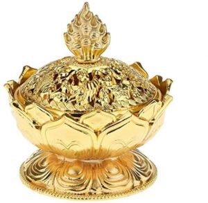 Auspicious Golden Lotus Incense Burner