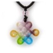 Auspicious Liuli Everlasting Mystic Knot Pendant Necklace