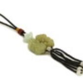 Auspicious Pair of Ancient Jade Pi Xiu Tassel