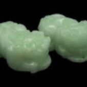 Auspicious Pair of Green Jade Pi Xiu Protector