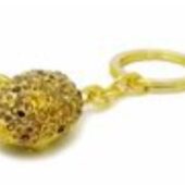 Bejeweled Golden Pig Keychain