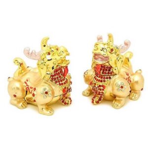 Bejeweled Wish-Fulfilling Feng Shui Fortune Pi Yao (Pair)1