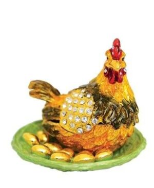 Bejeweled Wish-Fulfilling Hen with Golden Eggs