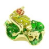 Bejeweled Wish-Fulfilling King Frog with Baby Frog