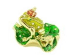 Bejeweled Wish-Fulfilling King Frog with Baby Frog