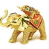 Bejeweled Wish Fulfilling Money Frog on Elephant