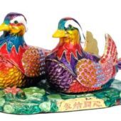 Bejeweled Wish-Fulfilling Pair of Mandarin Ducks