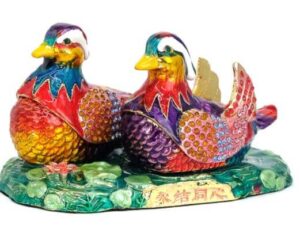Bejeweled Wish-Fulfilling Pair of Mandarin Ducks