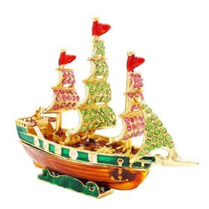 Bejeweled Wish-Fulfilling Wealth Ship for Wealth Luck