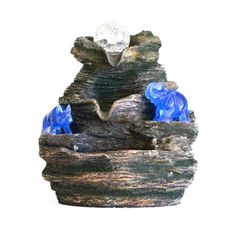 Blue Rhino and Elephant on 3 Tier Water Feature