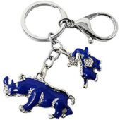 Blue Rhino with Elephant Protection Key Chain