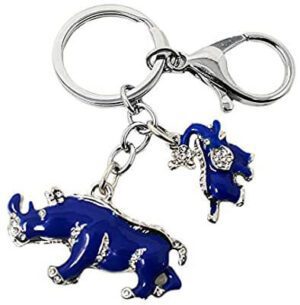 Blue Rhino with Elephant Protection Key Chain