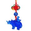 Blue Rhinocerous with Bird Tassel for Protection2