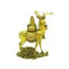 Brass Feng Shui Deer with Wealth Pot and Peonies1