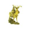 Brass Feng Shui Deer with Wealth Pot and Peonies2