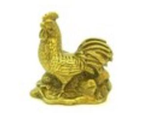 Brass Mini Rooster with Pumpkin