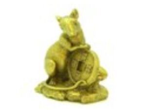 Brass Rat with Gold Ingot and Coins