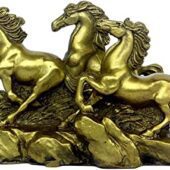 Brass Three Running Horses