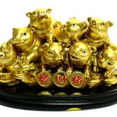 Bunch of Good Fortune Golden Piglets