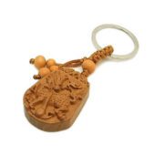 Chi Lin Chinese Unicorn Wooden Key Ring1