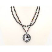 Chi Lin Dzi Bead Pendant with Onyx Necklace1